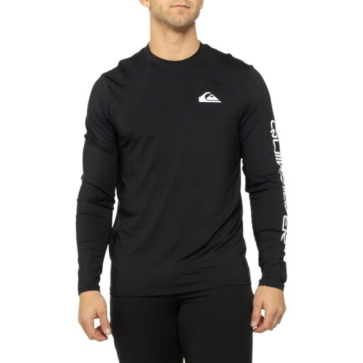 【送料無料】 クイックシルバー メンズ ハーフパンツ・ショーツ 水着 Quiksilver Comp Logo Fill Rash Guard - UPF 50+ Long Sleeve Black 【送料無料】 クイックシルバー メンズ ハーフパンツ・ショーツ 水着 Quiksilver Comp Logo Fill Rash Guard - UPF 50+ Long Sleeve Black