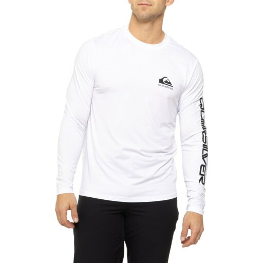 【送料無料】 クイックシルバー メンズ ハーフパンツ・ショーツ 水着 Quiksilver Comp Logo Fill Rash Guard - UPF 50+ Long Sleeve White 【送料無料】 クイックシルバー メンズ ハーフパンツ・ショーツ 水着 Quiksilver Comp Logo Fill Rash Guard - UPF 50+ Long Sleeve White