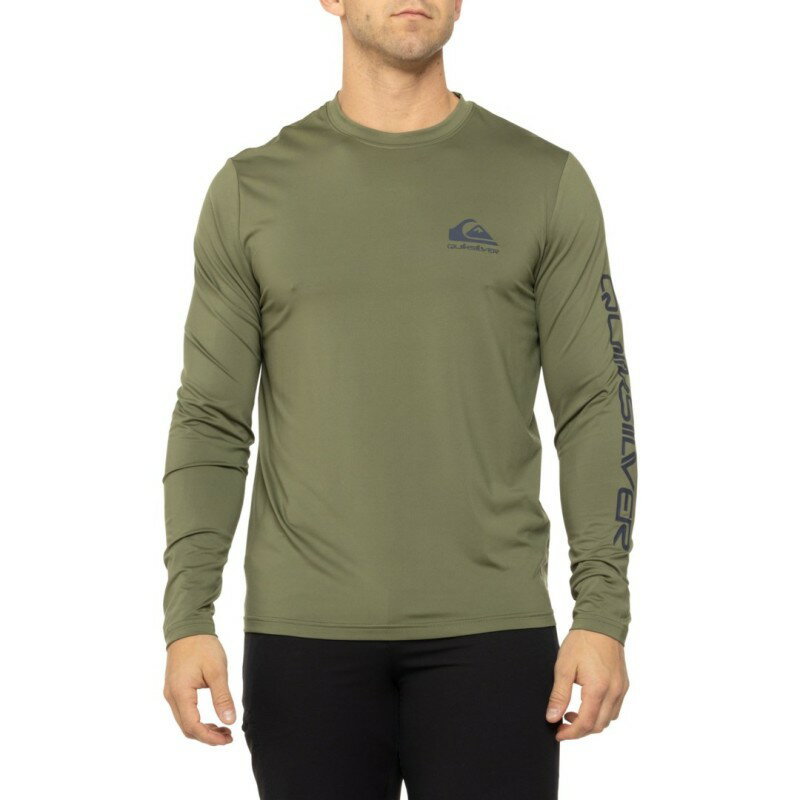 【送料無料】 クイックシルバー メンズ ハーフパンツ・ショーツ 水着 Quiksilver Comp Logo Rash Guard - UPF 50+ Long Sleeve Clover