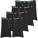 【送料無料】 リーボック メンズ ボクサーパンツ アンダーウェア Reebok High-Performance Boxer Briefs - 4-Pack Black/Black/Black/Black