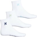 【送料無料】 ハーレー メンズ 靴下 アンダーウェア Hurley Half-Cushion Terry Socks - 6-Pack Quarter Crew (For Men) White/Multi