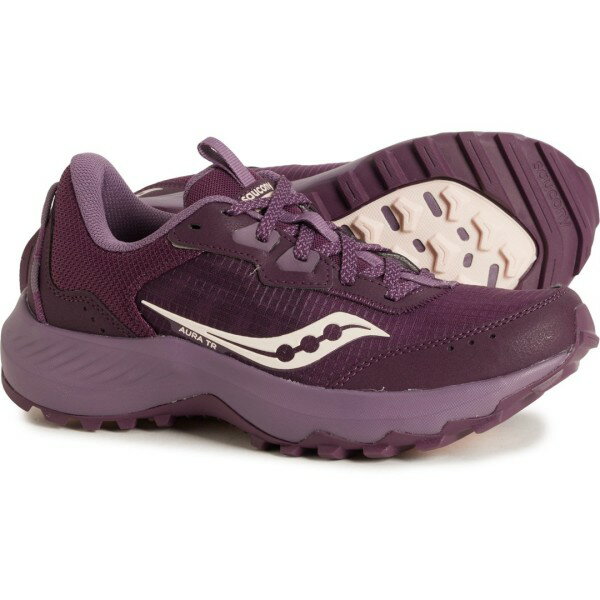 サッカニー レディース シューズ スニーカー Saucony Aura Trail Running Shoes (For Women) Plum/Pearl パール