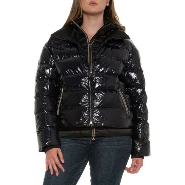 【女物/極美品】bogner ボグナー ノーカラーダウンジャケット 紺M-L ヘルノ アウター ダウンジャケット コート コート ポーラーテック