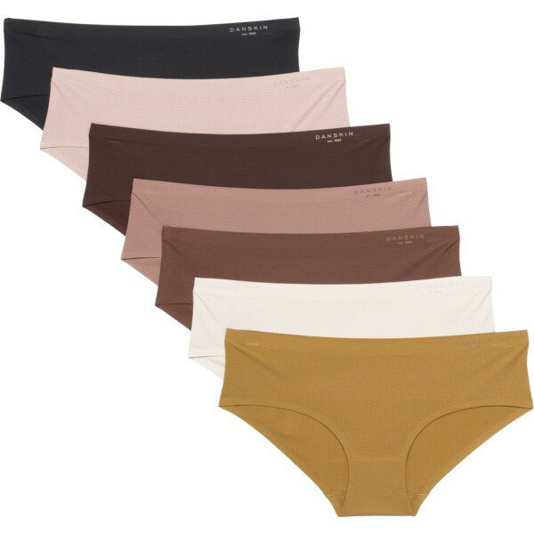 【送料無料】 ダンスキン レディース パンツ アンダーウェア Danskin Bonded Breathable Mesh Microfiber Panties - 7-Pack Hipster Meridian Moon/Brown Stone/Ivory Clay/Bronze Olive/