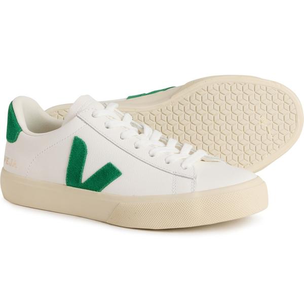 ヴェジャ レディース シューズ スニーカー レザー VEJA Campo Sneakers - Chrome-Free Leather (For Women) Extra White/Emeraude ホワイト