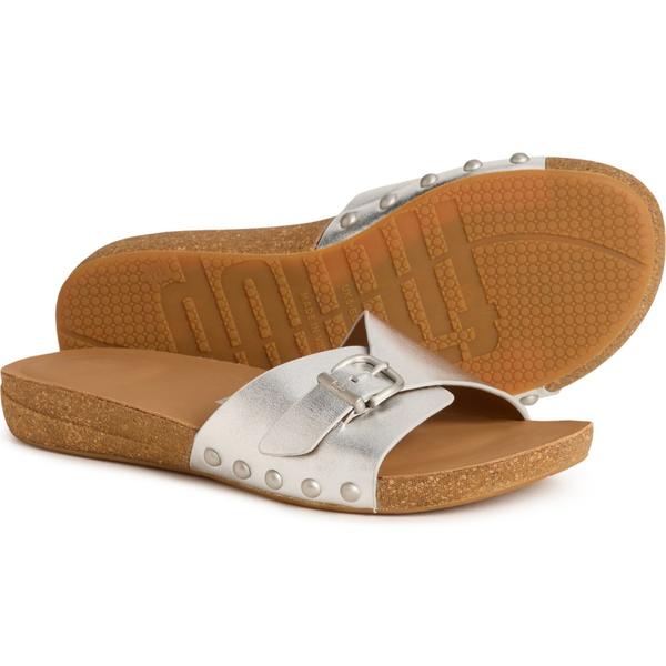 フィットフロップ レディース シューズ サンダル レザー FitFlop iQushion Adjustable Buckle Slide Sandals - Leather (For Women) Silver シルバー