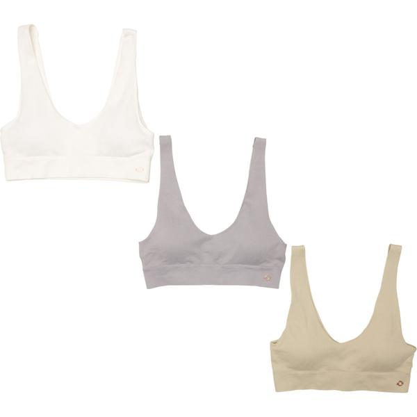 ダンスキン レディース アンダーウェア ブラジャー リブ Danskin Laser Seamless Ribbed Bralettes - 3-Pack Multi マルチカラー