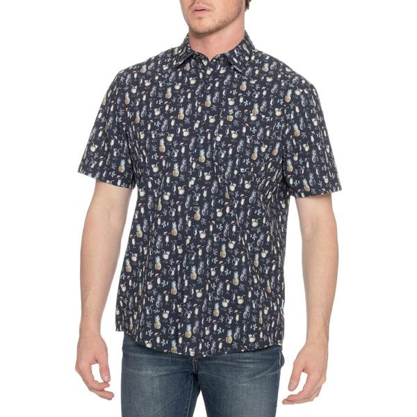 クイックシルバー ウォーター マン メンズ トップス シャツ プリント Quiksilver Waterman Patron Printed Tech Woven Shirt - Short Sleeve Total Eclipse