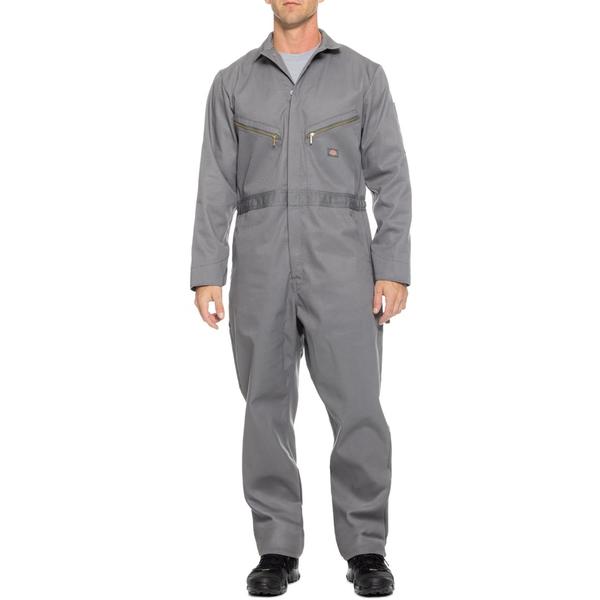 ディッキーズ メンズ ボトムス カジュアルパンツ オーバーオール トール Dickies Tall Deluxe Zipocket Coveralls - Long Sleeve Grey グレー