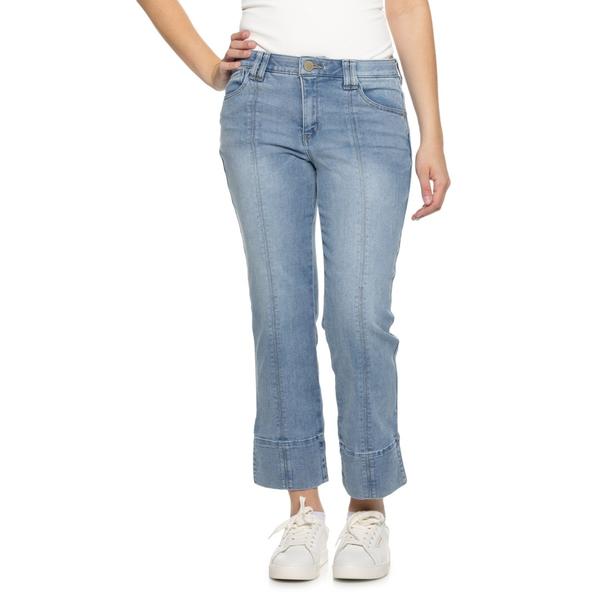 Democracy Women's Bottoms Denim Pants Jeans Democracy AbTechnology Kick Flare Center Front Seam and Slit Hem Jeans - High Rise Light Blue