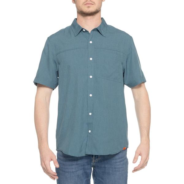 メレル メンズ トップス シャツ Merrell Sunshade Chambray Shirt - Short Sleeve Bluestone