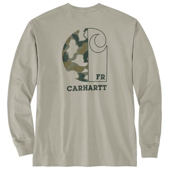 カーハート メンズ トップス Tシャツ トール グラフィック Carhartt 107191 Big and Tall Flame-Resistant Force Loose-Fit Lightweight Camo Graphic T-Shirt - Long Sleeve Greige