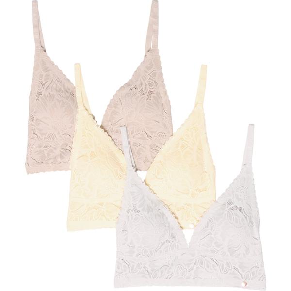 ダンスキン レディース アンダーウェア ブラジャー レース Danskin Lace Plunge Bralette - 3-Pack Folklore/Chartreuse Glow/Marble Dust シャルトリューズ