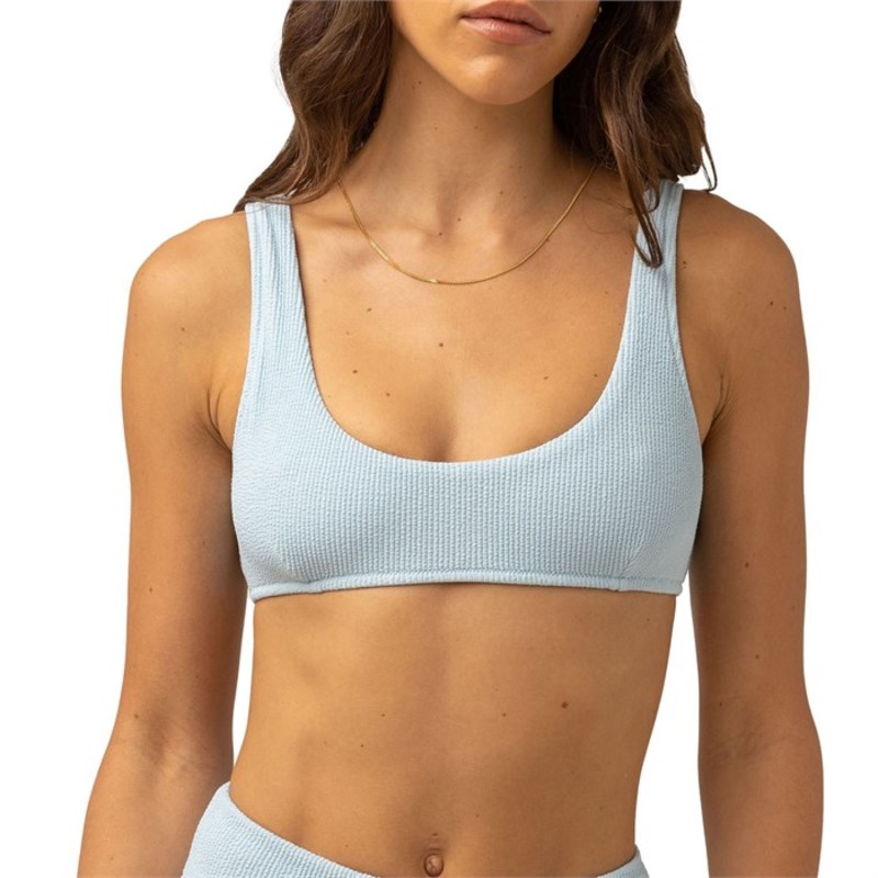 【送料無料】 リズム レディース トップのみ 水着 Rhythm Isla Rib Crop Top - Women's Cool Blue 1