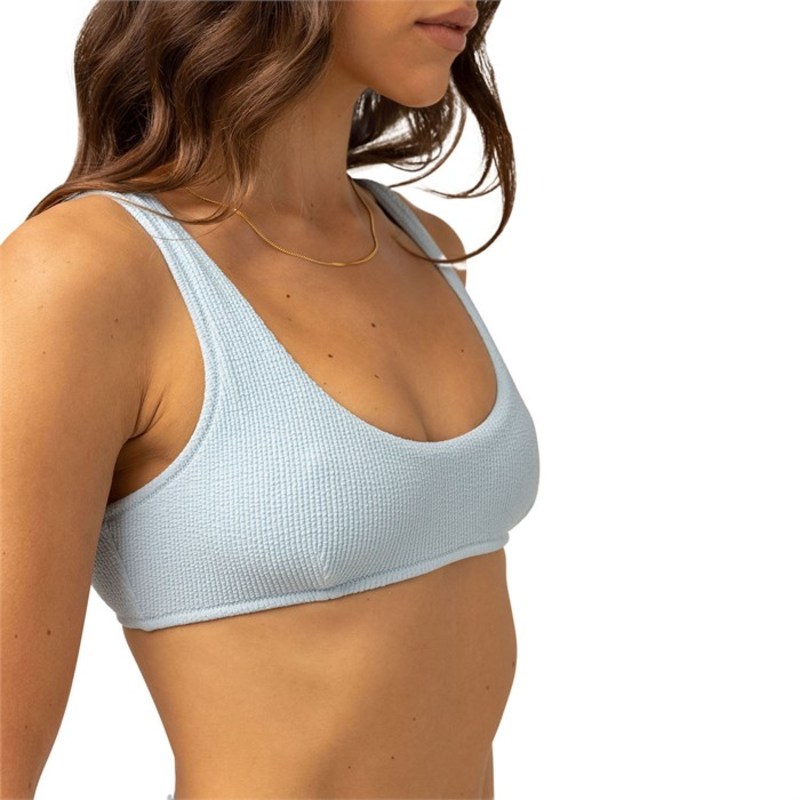 【送料無料】 リズム レディース トップのみ 水着 Rhythm Isla Rib Crop Top - Women's Cool Blue 3