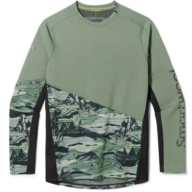 【送料無料】 スマートウール メンズ Tシャツ トップス Smartwool Mountain Bike Long Sleeve Jersey Sage Marble Giants Print