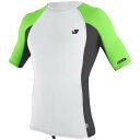 yz Ij[ Y gbv̂  O'Neill Premium Skins Short Sleeve Rashguard White/Raven/Dayglo