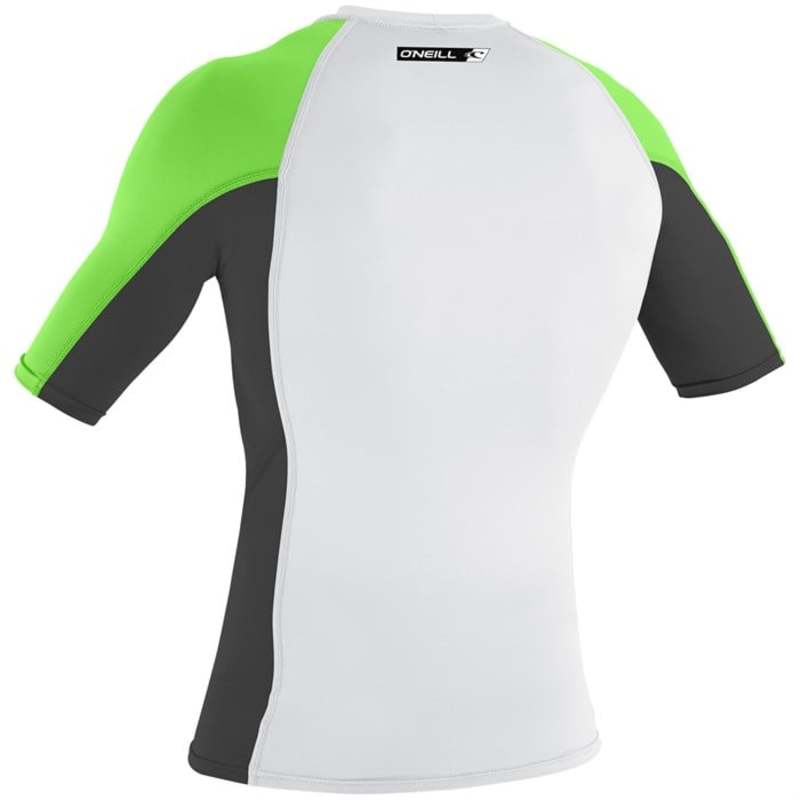 【送料無料】 オニール メンズ トップのみ 水着 O'Neill Premium Skins Short Sleeve Rashguard White/Raven/Dayglo