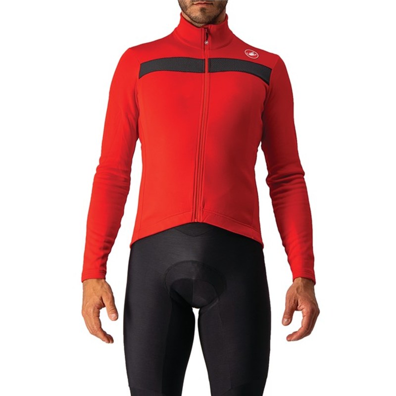 【送料無料】 カステリ メンズ Tシャツ トップス Castelli Puro 3 Full Zip Jersey Red/Black Reflex