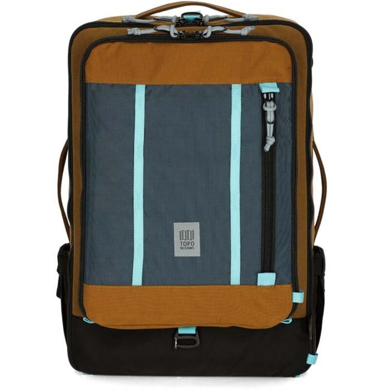 yz g|EfUC Y X[cP[X obO Topo Designs Global 40L Travel Bag Desert Palm/Pond Blue
