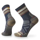 【送料無料】 スマートウール メンズ 靴下 アンダーウェア Smartwool Hike Light Cushion Striped Mid Crew Socks - Men's Deep Navy(4)