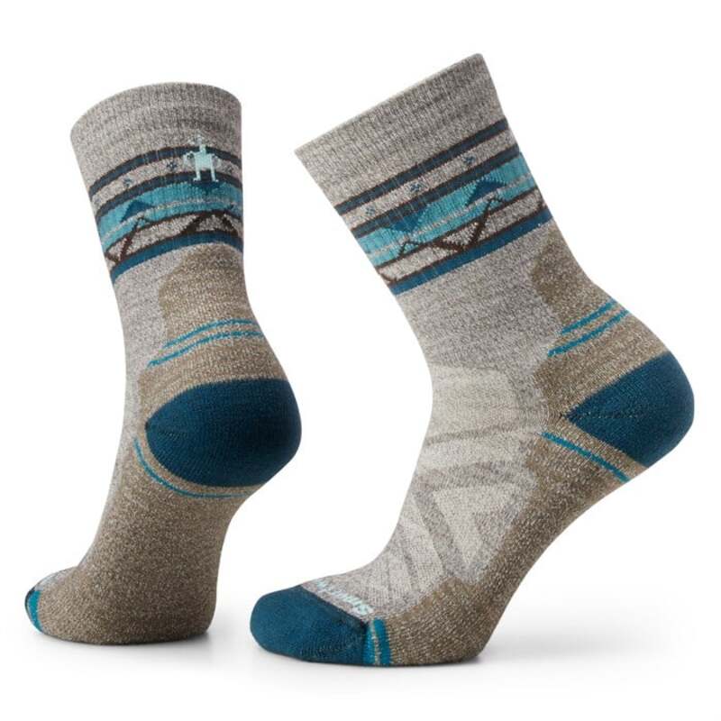 yz X}[gE[ fB[X C A_[EFA Smartwool Hike Light Cushion Zig Zag Valley Mid Crew Socks - Women's Taupe/Natural Marl