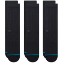 【送料無料】 スタンス メンズ 靴下 アンダーウェア Stance Butter Blend Shelter 3-Pack Socks Black