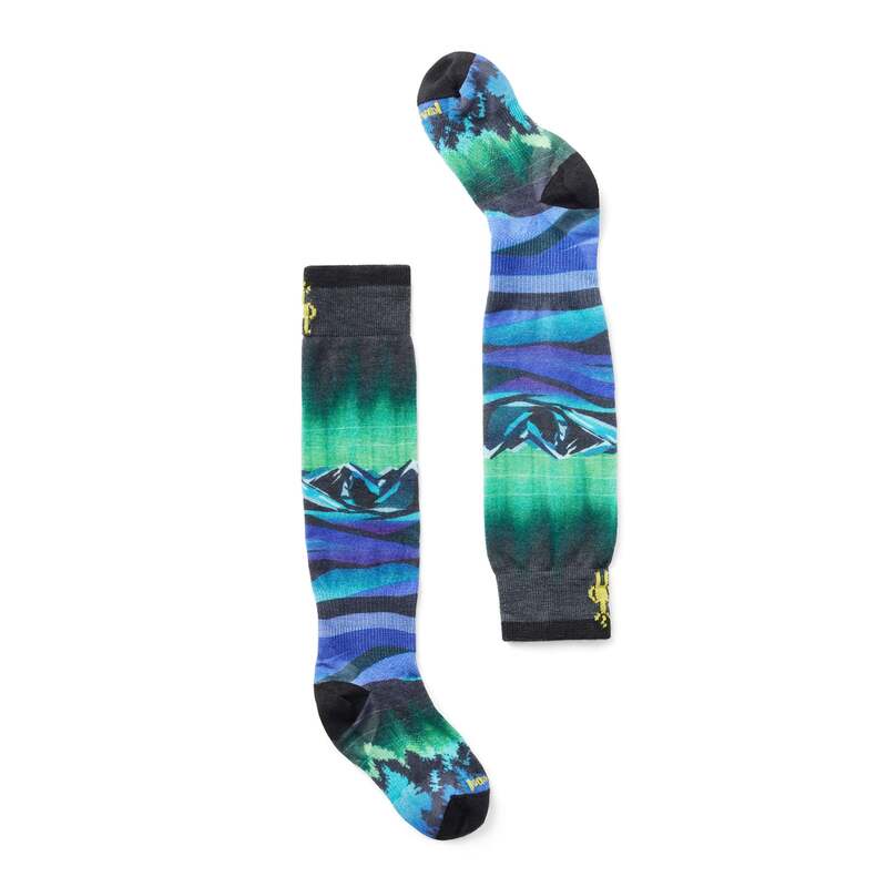 スマートウール メンズ アンダーウェア 靴下 プリント Smartwool Zero Cushion Aurora Flash Print OTC Socks - Kids' Black ブラック