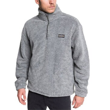 クイックシルバー メンズ パーカー・スウェット アウター Quiksilver Bogong Gum Half-Zip Popcorn Sherpa Fleece Tarmac