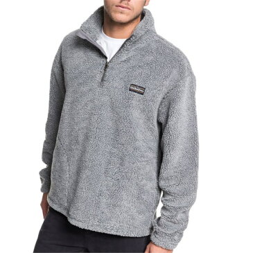 クイックシルバー メンズ パーカー・スウェット アウター Quiksilver Bogong Gum Half-Zip Popcorn Sherpa Fleece Tarmac