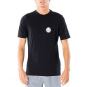 リップカール メンズ トップのみ 水着 Rip Curl Wettie Logo Short Sleeve UV Shirt Black