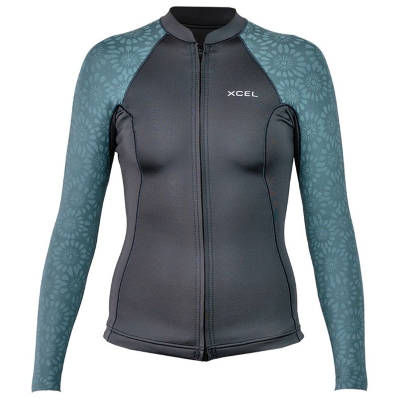 エクセル レディース 上下セット 水着 XCEL Axis Long Sleeve Front Zip 1.5/1mm Wetsuit Jacket - Women's Graphite/Tinfoil Flower P..