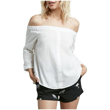 ボルコム レディース Tシャツ トップス All Biz Off-Shoulder Top - Women's White