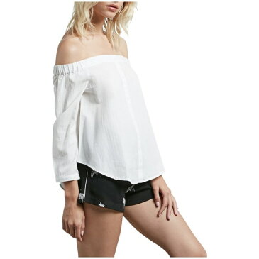 ボルコム レディース Tシャツ トップス All Biz Off-Shoulder Top - Women's White