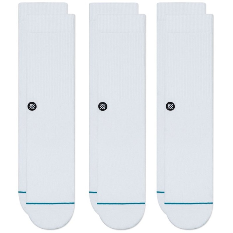 品質保証低価 スタンス Stance Icon 3-Pack Socks White：ReVida 店 メンズ 靴下 アンダーウェア 最新品定番