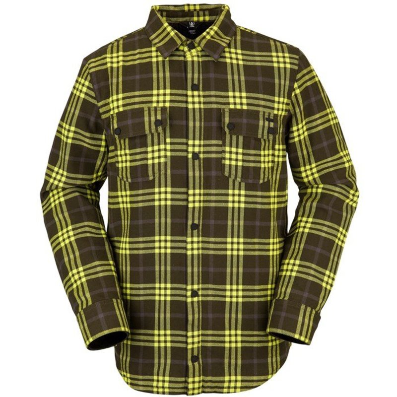 ボルコム メンズ ジャケット・ブルゾン アウター Volcom Sherpa Flannel Jacket Black Green
