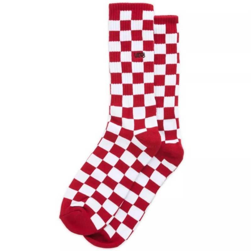 バンズ メンズ 靴下 アンダーウェア Vans Checkerboard Crew II Socks Red/White Check
