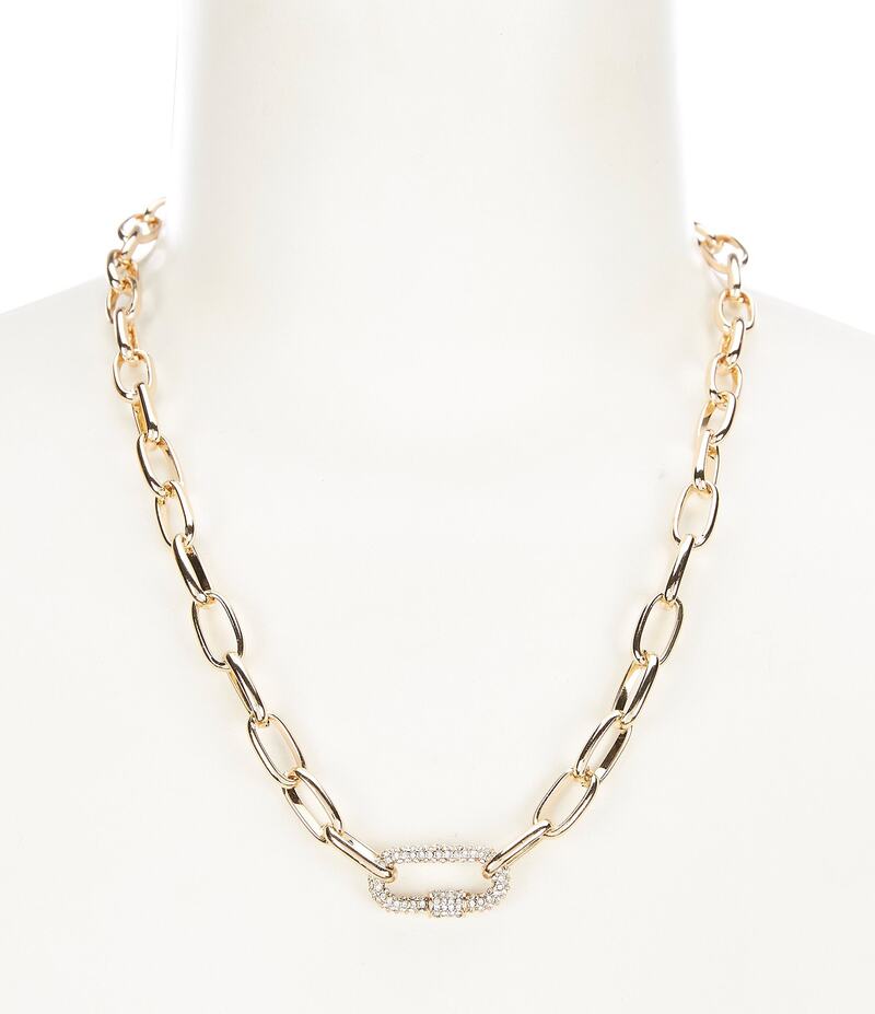 ̵ & ǥ ͥå쥹硼 ꡼ Pave Crystal Link Paperclip Ch...