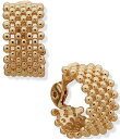 【送料無料】 アンクライン レディース ピアス・イヤリング アクセサリー Gold Tone Chunky Textured Beaded Clip Hoop Earrings Gold(4)