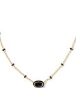 【送料無料】 ケンドラスコット レディース ネックレス・チョーカー アクセサリー Mini Elisa Enamel Framed Short Pendant Necklace Gold Black Agate