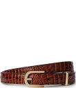 【送料無料】 ブランミン レディース ベルト アクセサリー 0.75 Classic Croco Embossed Leather Belt Pecan
