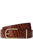 ブランミン レディース アクセサリー ベルト レザー BRAHMIN 1.25 Classic Croc Embossed Leather Belt Pecan