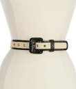 【送料無料】 ブランミン レディース ベルト アクセサリー Wide Covered Leather & Straw Buckle Belt Black Cla...