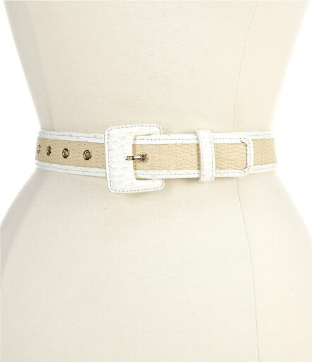 【送料無料】 ブランミン レディース ベルト アクセサリー Wide Covered Leather & Straw Buckle Belt Sea Salt White Straw 【送料無料】 ブランミン レディース ベルト アクセサリー Wide Covered Leather & Straw Buckle Belt Sea Salt White Straw