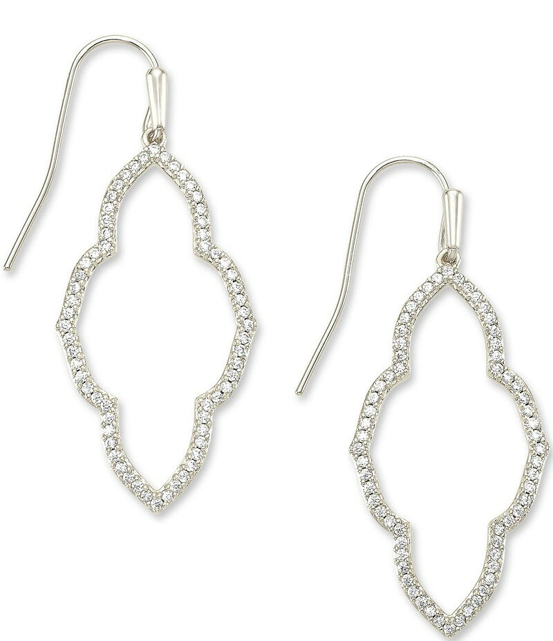 켄드라스콧 여성 액세서리 귀걸이 귀걸이 Kendra Scott Abbie Small Crystal Open Frame Drop Earrings Silver 실버