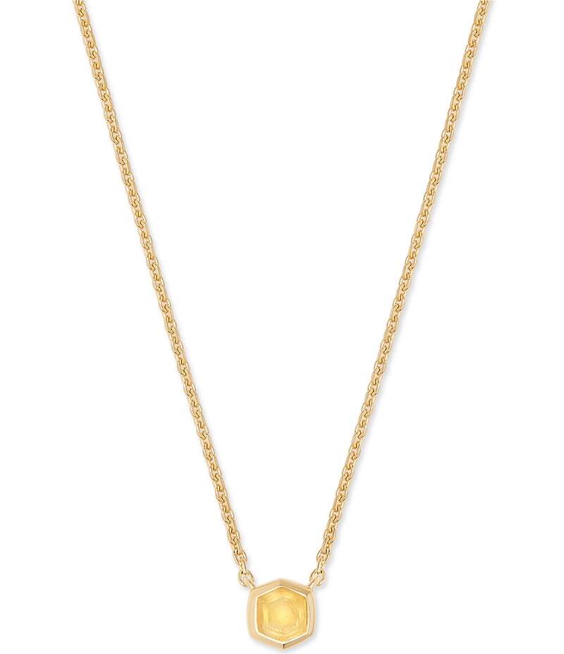 ケンドラスコット レディース アクセサリー ネックレス・チョーカー レース Kendra Scott Davie Pave 14K Gold Short Pendant Necklace Light Citrine ゴールド