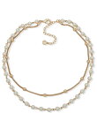 【送料無料】 アンクライン レディース ネックレス・チョーカー アクセサリー Pearl Convertible Chain Beaded Short Multi Strand Necklace Gold/Pearl(4)