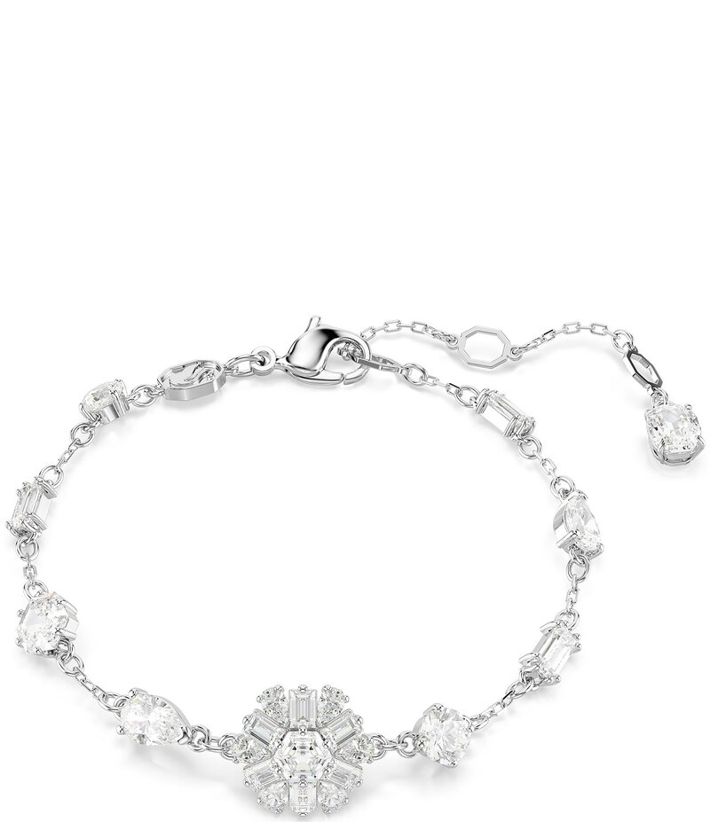 【送料無料】 スワロフスキー レディース ブレスレット・バングル・アンクレット アクセサリー Idyllia Mixed Cut Snowflake Adjustable Bracelet Silver