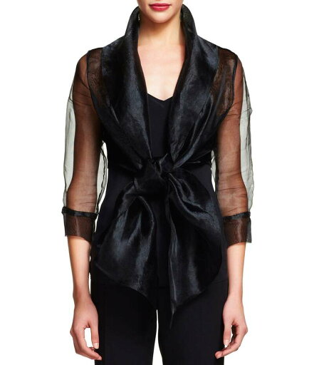 【送料無料】 アドリアナ パペル レディース マフラー・ストール・スカーフ アクセサリー Organza 3/4 Sleeve Tie Front Wrap Jacket Black 【送料無料】 アドリアナ パペル レディース マフラー・ストール・スカーフ アクセサリー Organza 3/4 Sleeve Tie Front Wrap Jacket Black