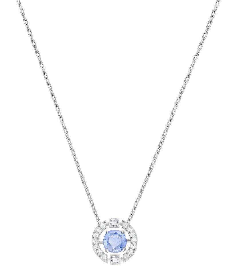 【送料無料】 スワロフスキー レディース ネックレス・チョーカー アクセサリー Crystal Sparkling Dance Round Pendant Necklace Blue